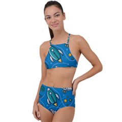 About-space-seamless-pattern High Waist Tankini Set by Wav3s