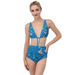 About-space-seamless-pattern Tied Up Two Piece Swimsuit by Wav3s