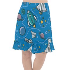 About-space-seamless-pattern Fishtail Chiffon Skirt by Wav3s