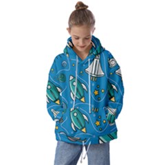 About-space-seamless-pattern Kids  Oversized Hoodie by Wav3s