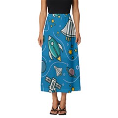 About-space-seamless-pattern Classic Midi Chiffon Skirt by Wav3s