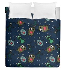 Monster-alien-pattern-seamless-background Duvet Cover Double Side (queen Size) by Wav3s