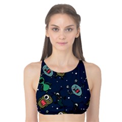 Monster-alien-pattern-seamless-background Tank Bikini Top by Wav3s