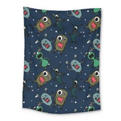 Monster-alien-pattern-seamless-background Medium Tapestry by Wav3s