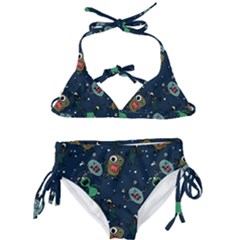 Monster-alien-pattern-seamless-background Kids  Classic Bikini Set by Wav3s