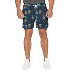 Monster-alien-pattern-seamless-background Men s Runner Shorts by Wav3s