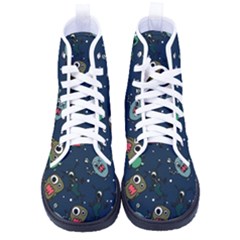 Monster-alien-pattern-seamless-background Men s High-top Canvas Sneakers