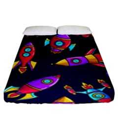 Space-patterns Fitted Sheet (king Size) by Wav3s