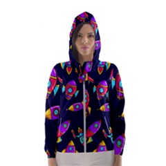 Space-patterns Women s Hooded Windbreaker by Wav3s