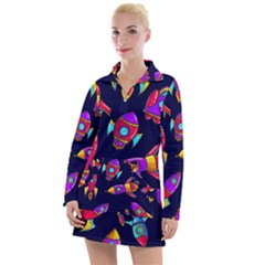 Space-patterns Women s Long Sleeve Casual Dress by Wav3s