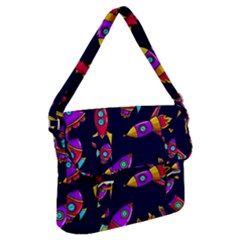 Space-patterns Buckle Messenger Bag