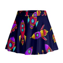 Space-patterns Mini Flare Skirt