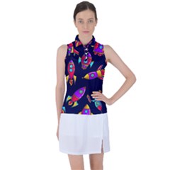 Space-patterns Women s Sleeveless Polo Tee by Wav3s