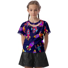 Space-patterns Kids  Front Cut Tee by Wav3s