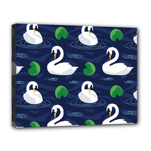 Swan-pattern-elegant-design Canvas 14  X 11  (stretched) by Wav3s