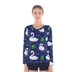 Swan-pattern-elegant-design Women s Long Sleeve Tee