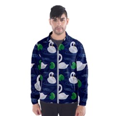 Swan-pattern-elegant-design Men s Windbreaker by Wav3s