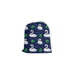 Swan-pattern-elegant-design Drawstring Pouch (xs) by Wav3s