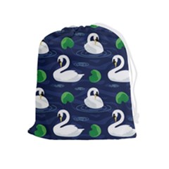 Swan-pattern-elegant-design Drawstring Pouch (xl) by Wav3s