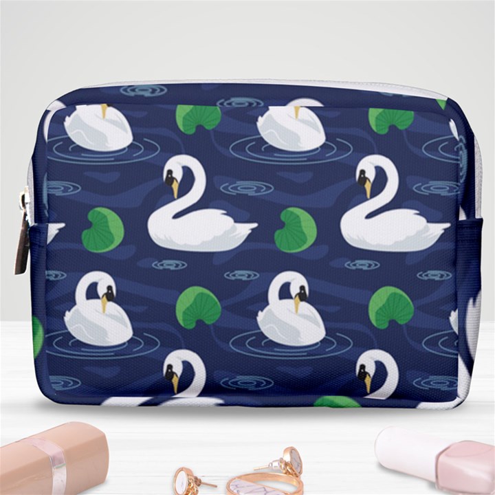 Swan-pattern-elegant-design Make Up Pouch (Medium)