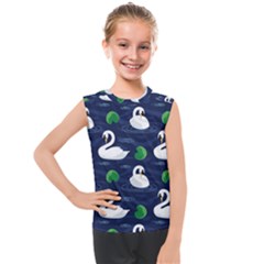 Swan-pattern-elegant-design Kids  Mesh Tank Top by Wav3s