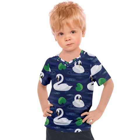 Swan-pattern-elegant-design Kids  Sports Tee by Wav3s