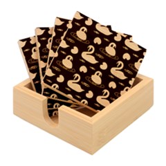 Swan-pattern-elegant-design Bamboo Coaster Set by Wav3s