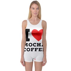 I Love Mocha Coffee One Piece Boyleg Swimsuit by ilovewhateva