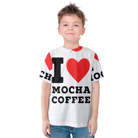 I Love Mocha Coffee Kids  Cotton Tee by ilovewhateva