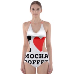 I Love Mocha Coffee Cut-out One Piece Swimsuit by ilovewhateva