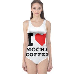 I Love Mocha Coffee One Piece Swimsuit by ilovewhateva