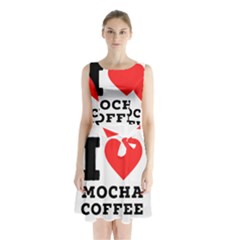 I Love Mocha Coffee Sleeveless Waist Tie Chiffon Dress by ilovewhateva