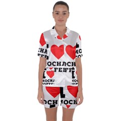 I Love Mocha Coffee Satin Short Sleeve Pajamas Set by ilovewhateva