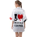 I love mocha coffee Half Sleeve Satin Kimono  View2