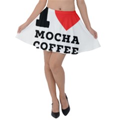 I Love Mocha Coffee Velvet Skater Skirt by ilovewhateva