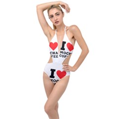 I Love Mocha Coffee Plunging Cut Out Swimsuit by ilovewhateva