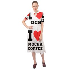 I Love Mocha Coffee Keyhole Neckline Chiffon Dress by ilovewhateva