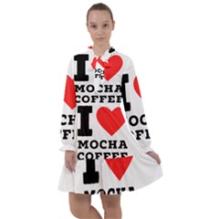 I Love Mocha Coffee All Frills Chiffon Dress by ilovewhateva