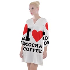 I Love Mocha Coffee Open Neck Shift Dress by ilovewhateva