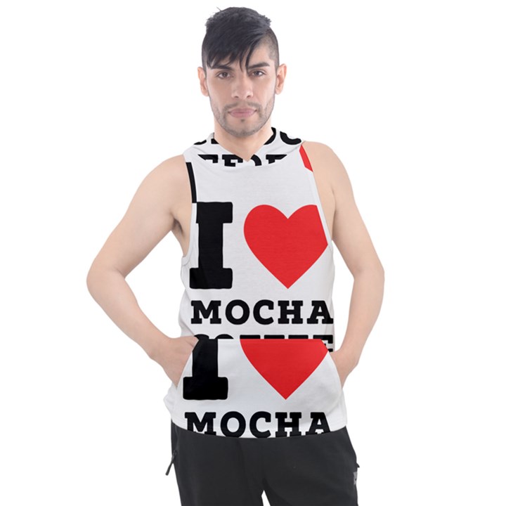 I love mocha coffee Men s Sleeveless Hoodie