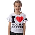 I love mocha coffee Kids  Cut Out Flutter Sleeves View1