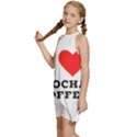 I love mocha coffee Kids  Halter Collar Waist Tie Chiffon Dress View2