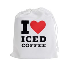 I Love Iced Coffee Drawstring Pouch (2xl) by ilovewhateva