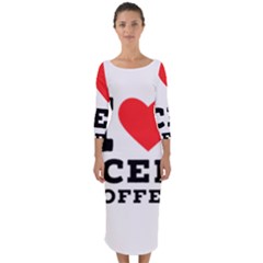 I Love Iced Coffee Quarter Sleeve Midi Bodycon Dress by ilovewhateva