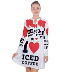 I Love Iced Coffee Long Sleeve Panel Dress by ilovewhateva