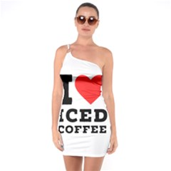 I Love Iced Coffee One Shoulder Ring Trim Bodycon Dress by ilovewhateva