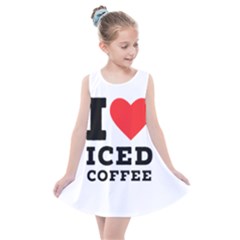 I Love Iced Coffee Kids  Summer Dress by ilovewhateva