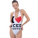 I love iced coffee Backless Halter One Piece Swimsuit View1