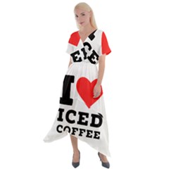 I Love Iced Coffee Cross Front Sharkbite Hem Maxi Dress by ilovewhateva