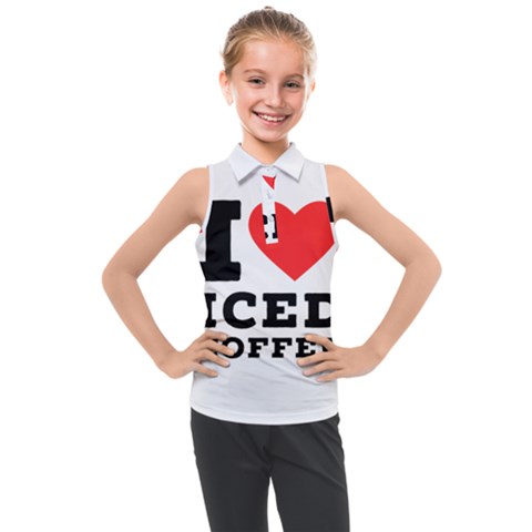 I Love Iced Coffee Kids  Sleeveless Polo Tee by ilovewhateva